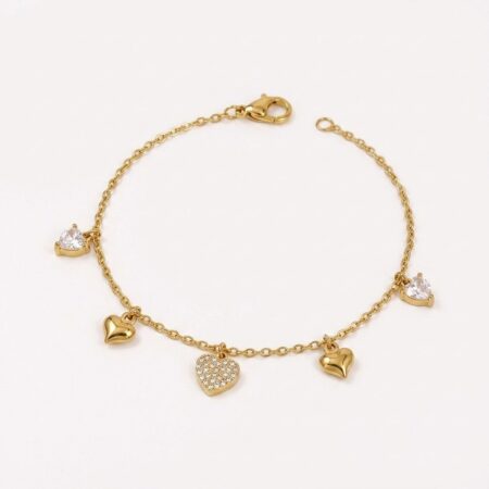 Amour Bracelet - Ατσάλινο Βραχιόλι με Καρδιές