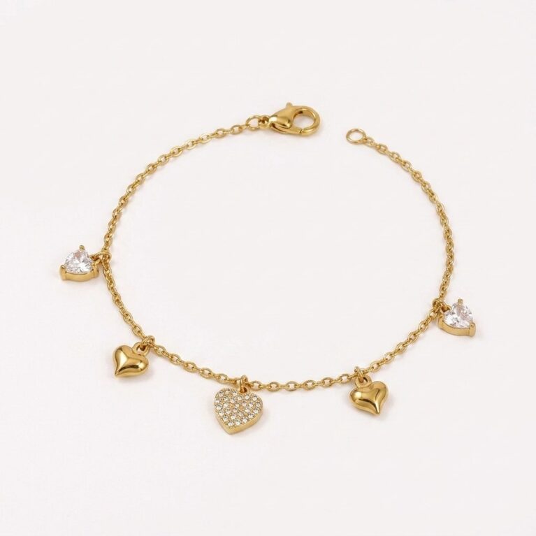 Amour Bracelet - Ατσάλινο Βραχιόλι με Καρδιές