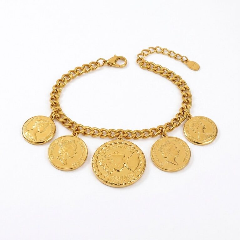 Cora Coin Bracelet - Ατσάλινο Βραχιόλι με Νομίσματα