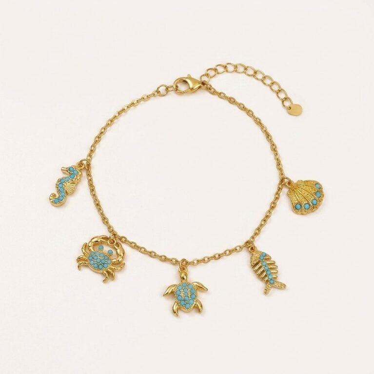 Marina Bracelet - Ατσάλινο Βραχιόλι με Θαλάσσια Charms