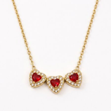 Amour Necklace - Ατσάλινο Κολιέ με Καρδιές