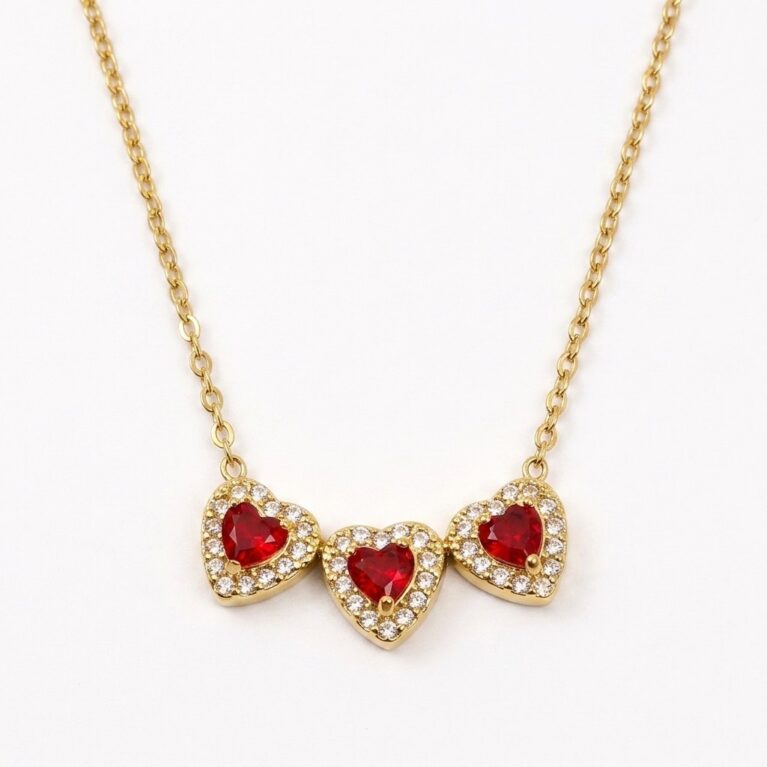 Amour Necklace - Ατσάλινο Κολιέ με Καρδιές