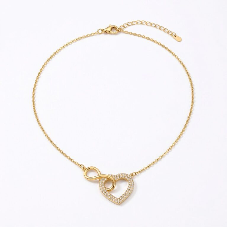Amour Necklace - Ατσάλινο Κολιέ με Καρδιά και Άπειρο