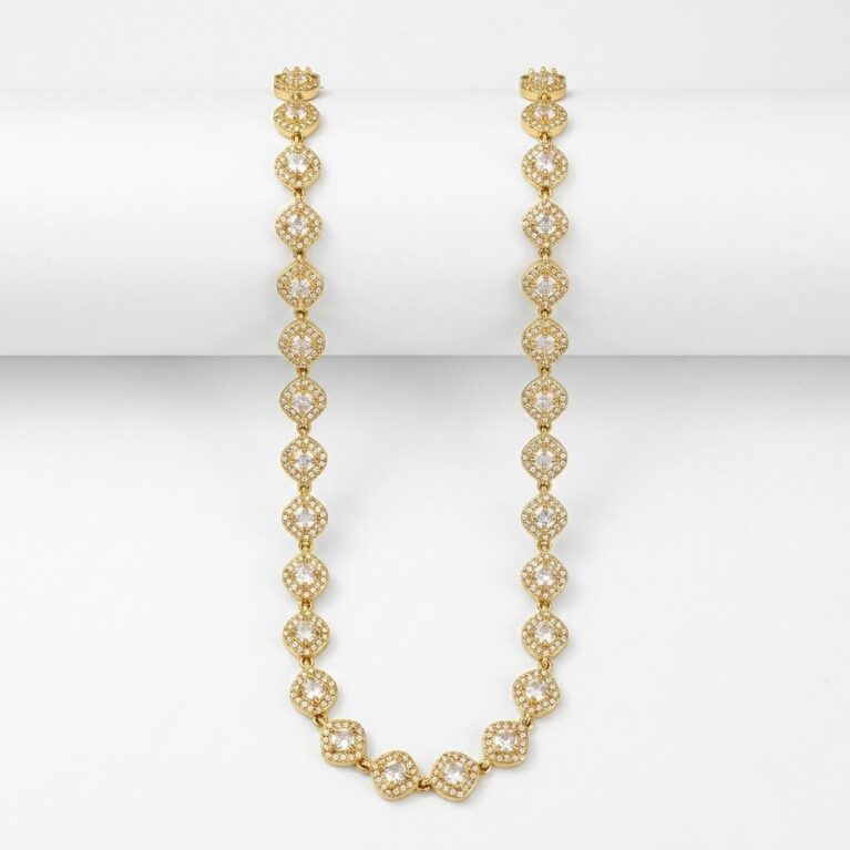 Κολιέ Oval Sparkle με Πέτρες από Ανοξείδωτο Ατσάλι