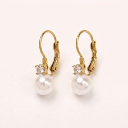 Pearl Drop Earrings - Ατσάλινα Σκουλαρίκια με Πέρλες