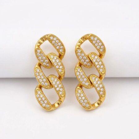 Celine Earrings - Ατσάλινα Σκουλαρίκια Κρίκοι με Στρας