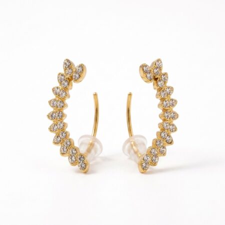 Aurora Earrings - Ατσάλινα Σκουλαρίκια με Στρας