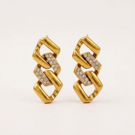 Zigzag Glam Earrings - Ατσάλινα Σκουλαρίκια Κρίκοι