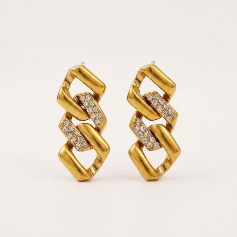 Zigzag Glam Earrings - Ατσάλινα Σκουλαρίκια Κρίκοι