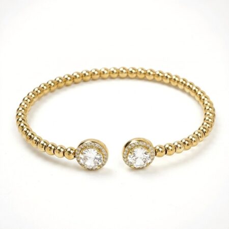 Celine Cuff Bracelet - Ατσάλινο Βραχιόλι με Κρυστάλλους