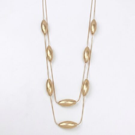 Nerina Necklace - Ατσάλινο Κολιέ με Οβάλ Χάντρες