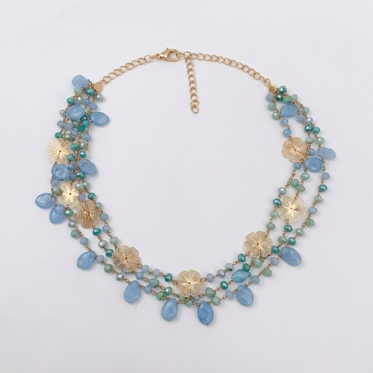 Anya Floral Necklace - Επιχρυσωμένο Κολιέ με Λουλούδια
