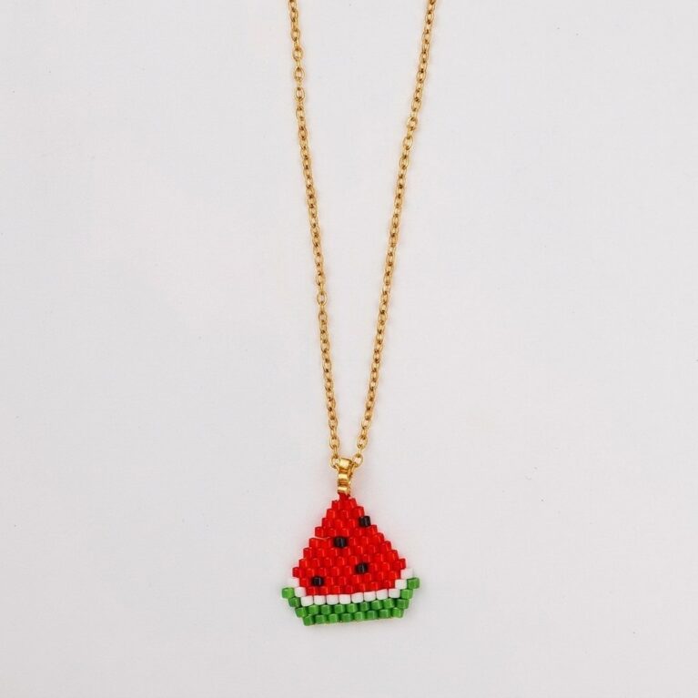 Watermelon Necklace - Ατσάλινο Κολιέ με Κρεμαστό Καρπούζι