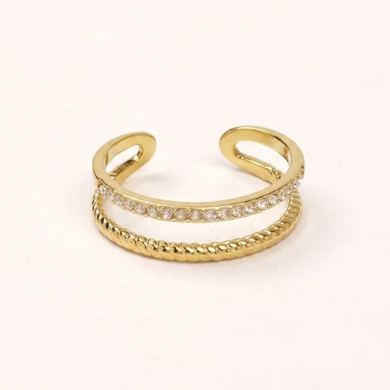 Celine Duo Ring - Ατσάλινο Δαχτυλίδι με Διπλή Σειρά