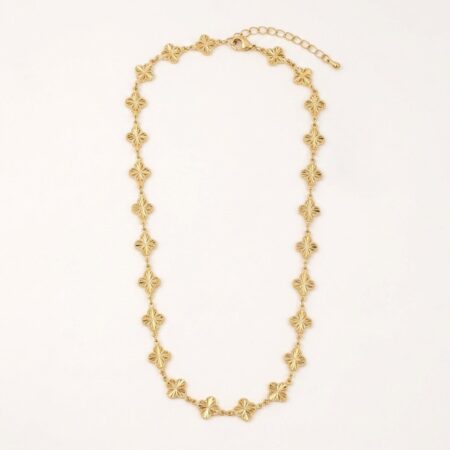 Anya Blossom Necklace - Ατσάλινο Κολιέ με Λουλούδια