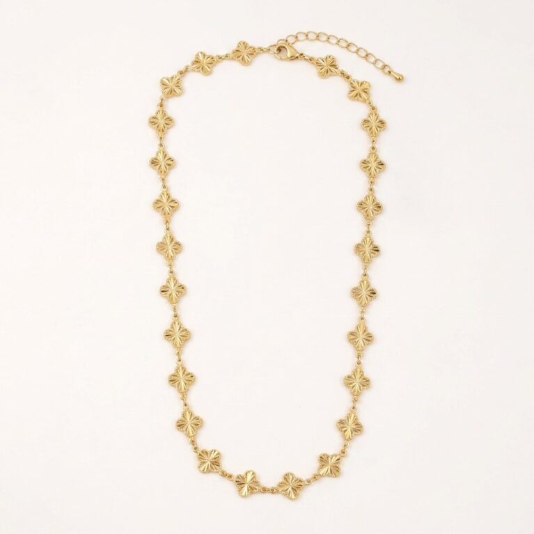 Anya Blossom Necklace - Ατσάλινο Κολιέ με Λουλούδια
