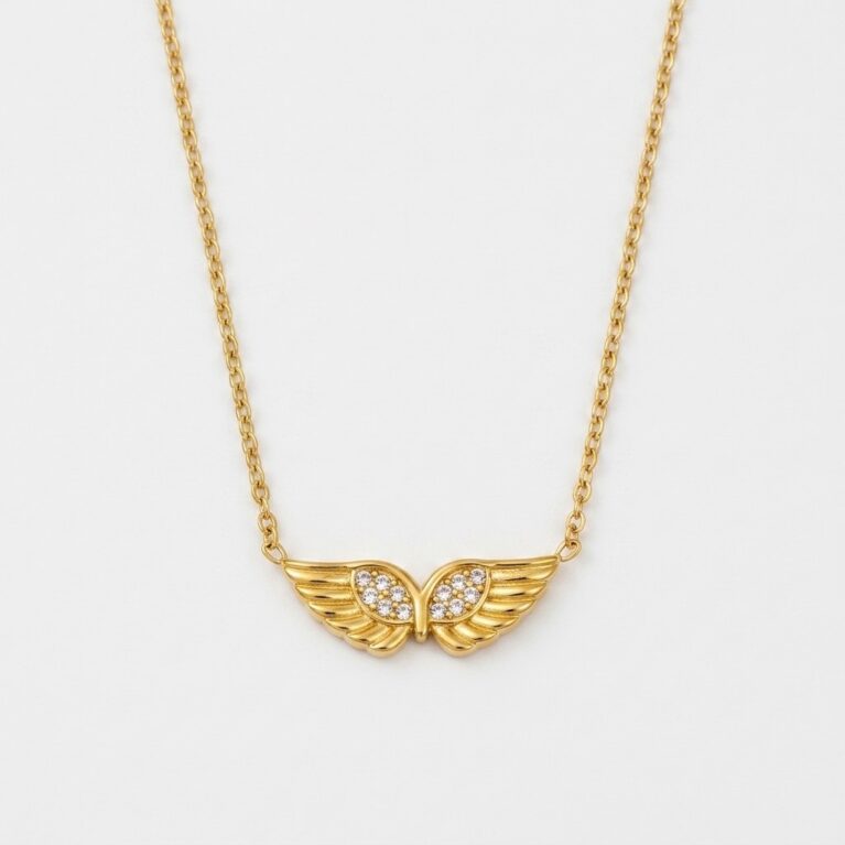Wings of Elegance Necklace - Ατσάλινο Κολιέ με Φτερά
