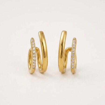 Arielle Earrings - Ατσάλινα Σκουλαρίκια Κρίκοι με Πέτρες
