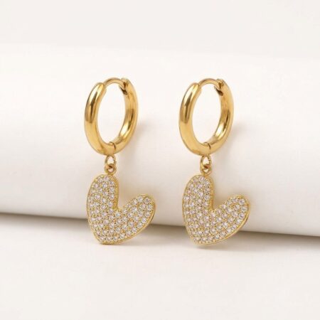 Amour Heart Earrings - Ατσάλινα Σκουλαρίκια με Καρδιά