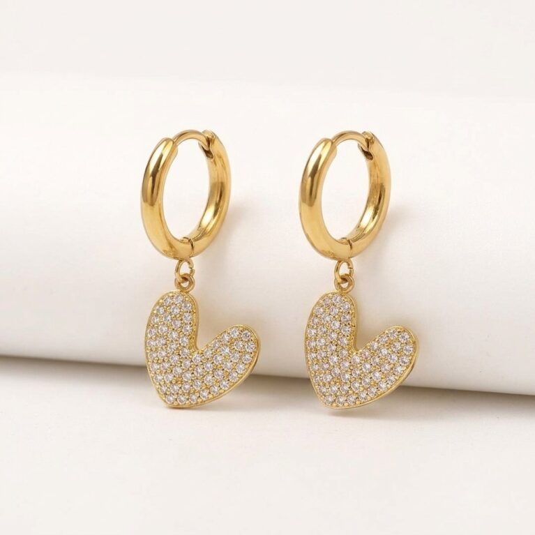 Amour Heart Earrings - Ατσάλινα Σκουλαρίκια με Καρδιά