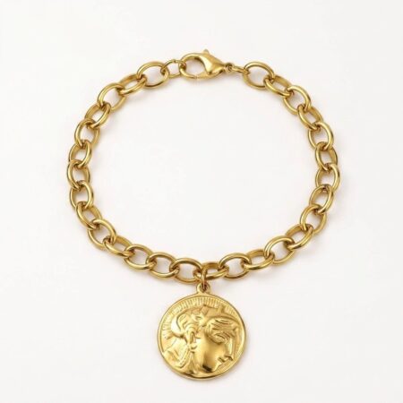 Aurelia Coin Bracelet - Ατσάλινο Βραχιόλι με Κρεμαστό Νόμισμα