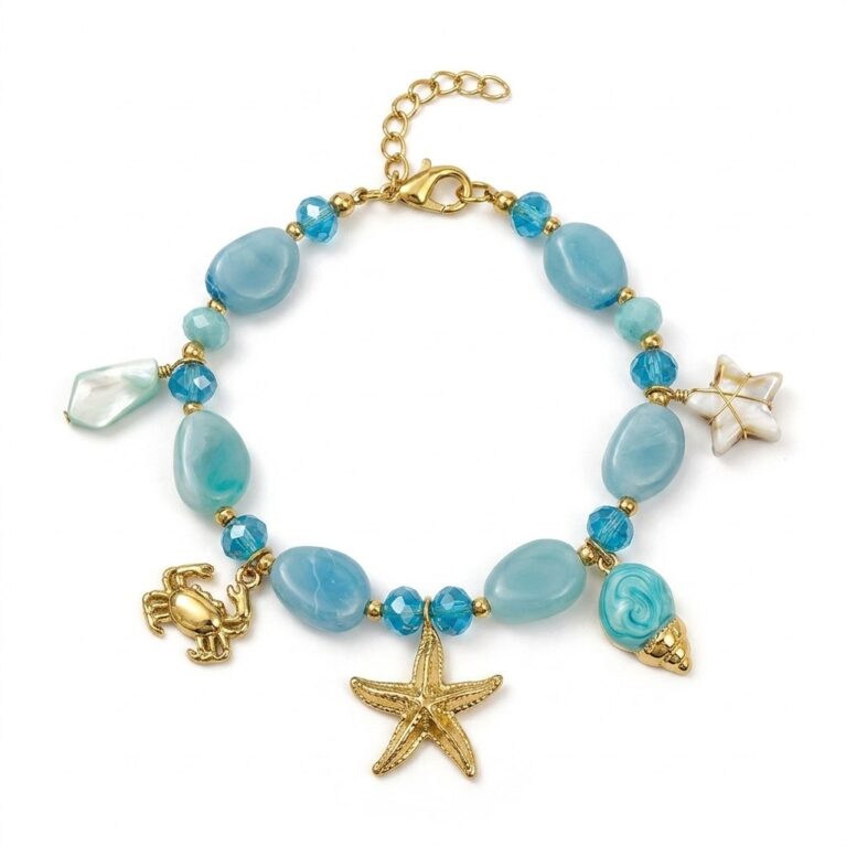 Marine Charm Bracelet - Ατσάλινο Βραχιόλι με Θαλάσσια Μοτίβα