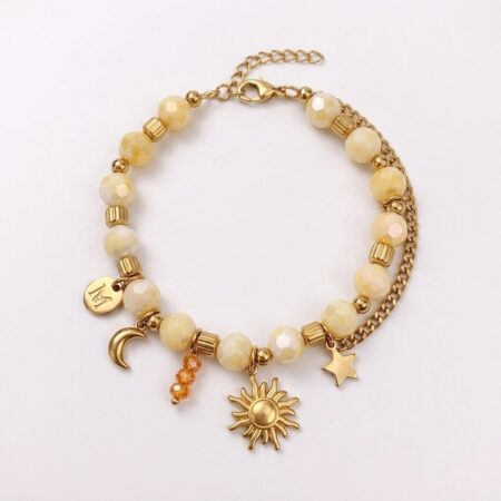 Celeste Bracelet - Ατσάλινο Βραχιόλι με Χάντρες και Διακοσμητικά