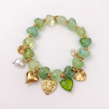Cora Heart Bracelet - Ατσάλινο Βραχιόλι με Καρδιές