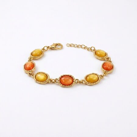 Aurora Bracelet - Ατσάλινο Βραχιόλι με Χρωματιστές Πέτρες