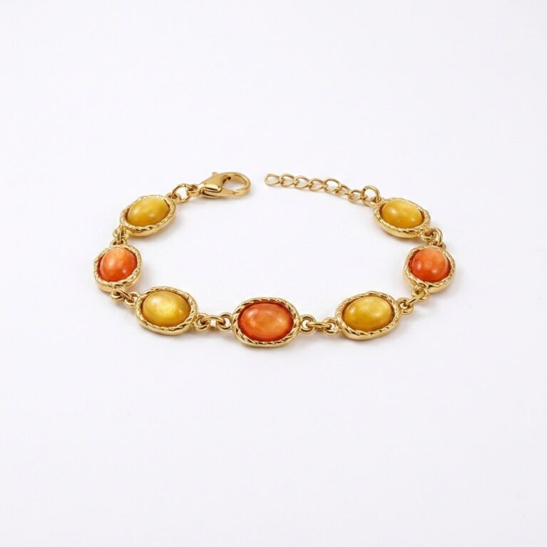 Aurora Bracelet - Ατσάλινο Βραχιόλι με Χρωματιστές Πέτρες