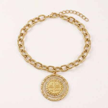 Aurelia Medallion Bracelet - Ατσάλινο Βραχιόλι με Κρεμαστό