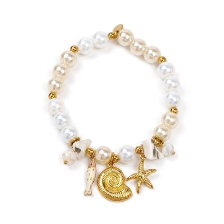Ocean Charm Bracelet - Ατσάλινο Βραχιόλι με Χάντρες και Charms
