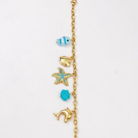 Ocean Charm Bracelet - Ατσάλινο Βραχιόλι με Θαλασσινά Charms