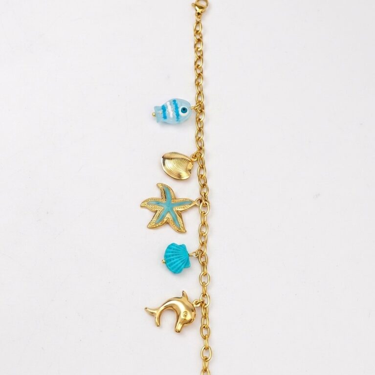 Ocean Charm Bracelet - Ατσάλινο Βραχιόλι με Θαλασσινά Charms