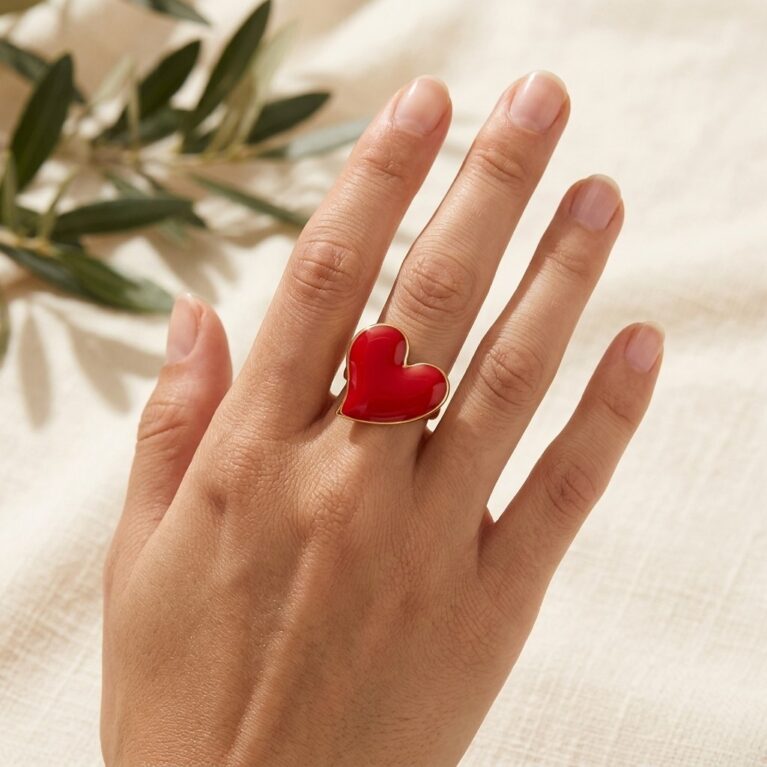 Amour Heart Ring - Ατσάλινο Δαχτυλίδι με Καρδιά