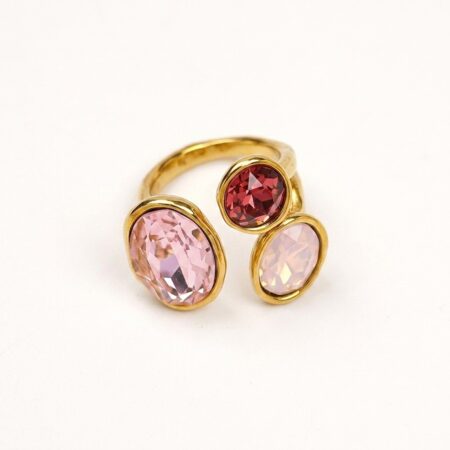 Gemstone Duo Ring - Ατσάλινο Δαχτυλίδι με Δίχρωμες Πέτρες