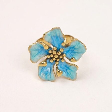 Flora Bloom Ring - Ατσάλινο Δαχτυλίδι με Λουλούδι