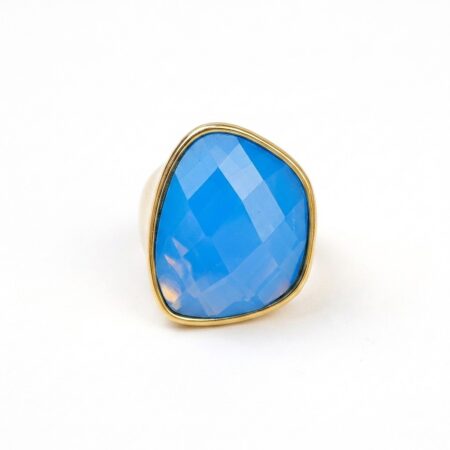 Prisma Collection Ring - Ατσάλινο Δαχτυλίδι με Πολύχρωμη Πέτρα