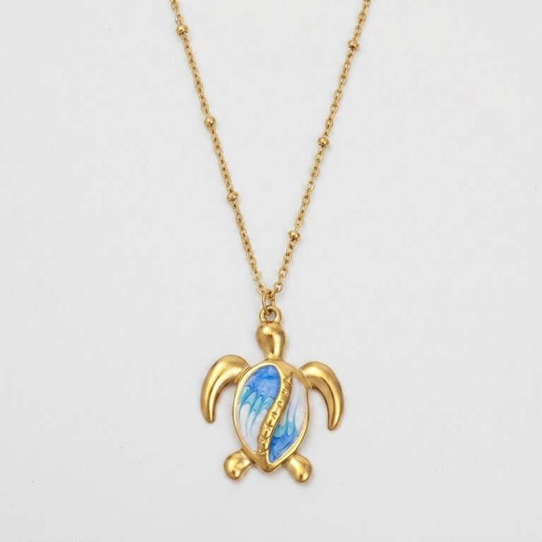 Turtle Necklace - Ατσάλινο Κολιέ με Χελώνα