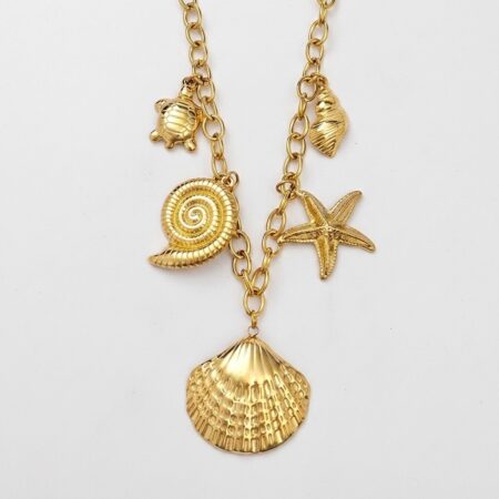 Marina Necklace - Ατσάλινο Κολιέ με Θαλασσινά Κρεμαστά