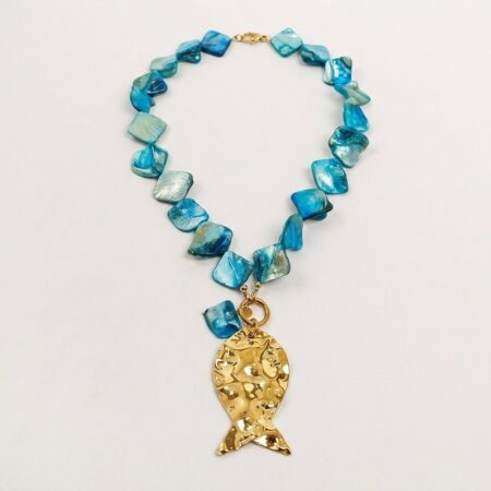 Aqua Necklace - Ατσάλινο Κολιέ με Κρεμαστό Ψάρι