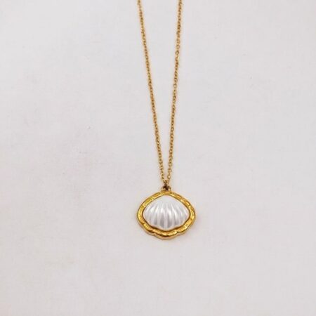 Cora Necklace - Ατσάλινο Κολιέ με Κοχύλι