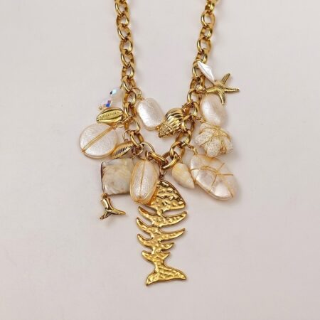 Estelle Necklace - Ατσάλινο Κολιέ με Κρεμαστά