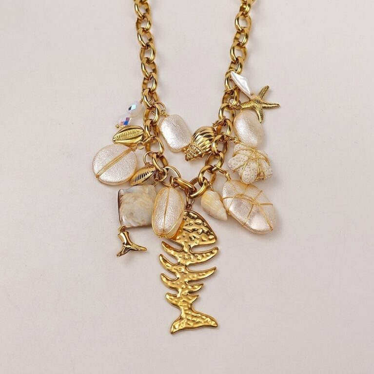 Estelle Necklace - Ατσάλινο Κολιέ με Κρεμαστά