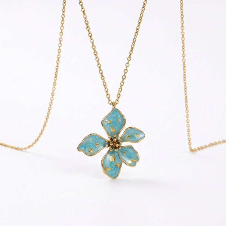 Celine Bloom Necklace - Ατσάλινο Κολιέ με Λουλούδι