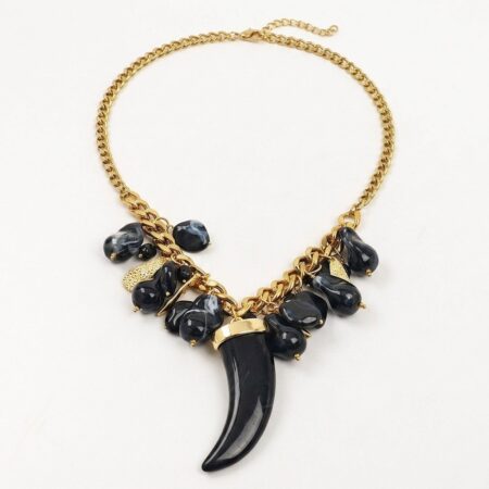 Horn Pendant Necklace - Ατσάλινο Κολιέ με Κρεμαστό Κέρατο