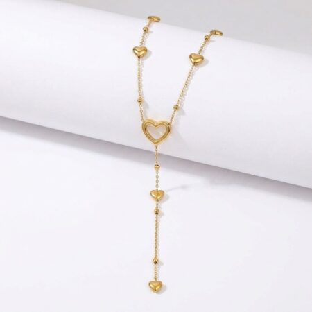 Amour Necklace - Ατσάλινο Κολιέ με Καρδιές
