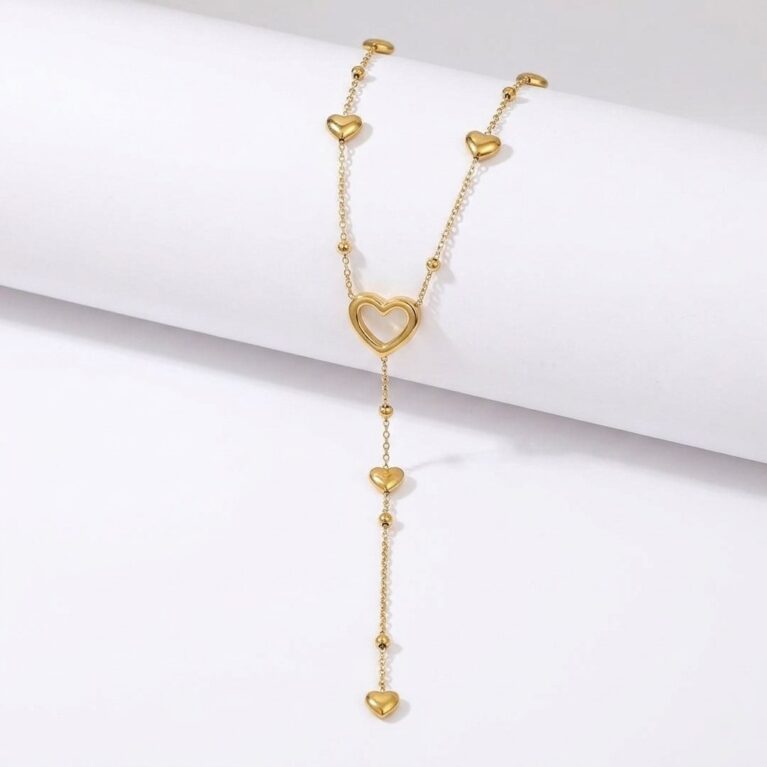 Amour Necklace - Ατσάλινο Κολιέ με Καρδιές