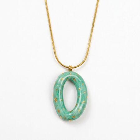 Celine Necklace - Ατσάλινο Κολιέ με Κεραμικό Κρεμαστό