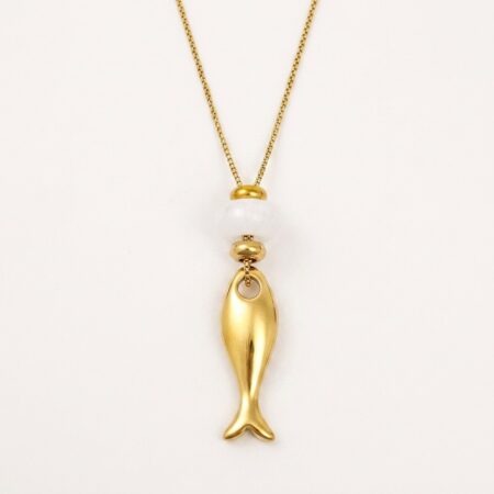Marina Necklace - Ατσάλινο Κολιέ με Κρεμαστό Ψάρι